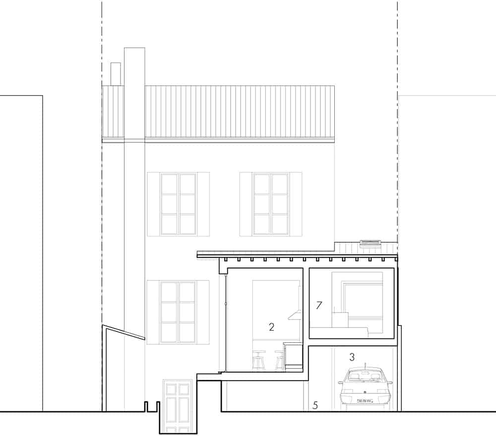 Extension et surélévation d'une maison coupe