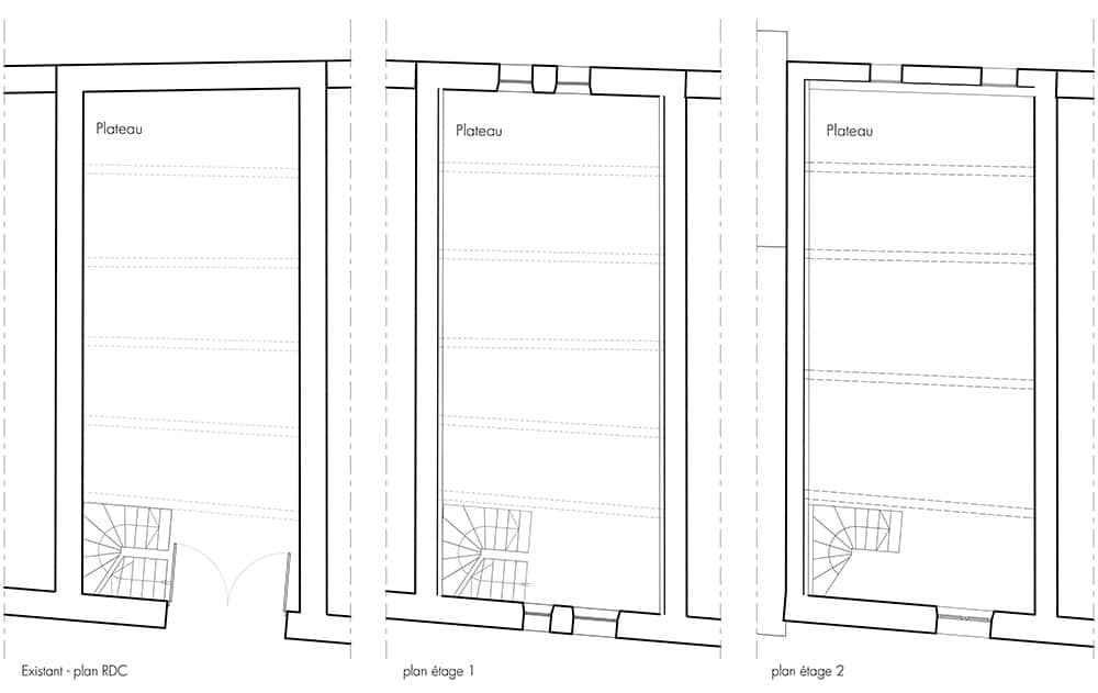 rénovation d'une maison de ville plan existant