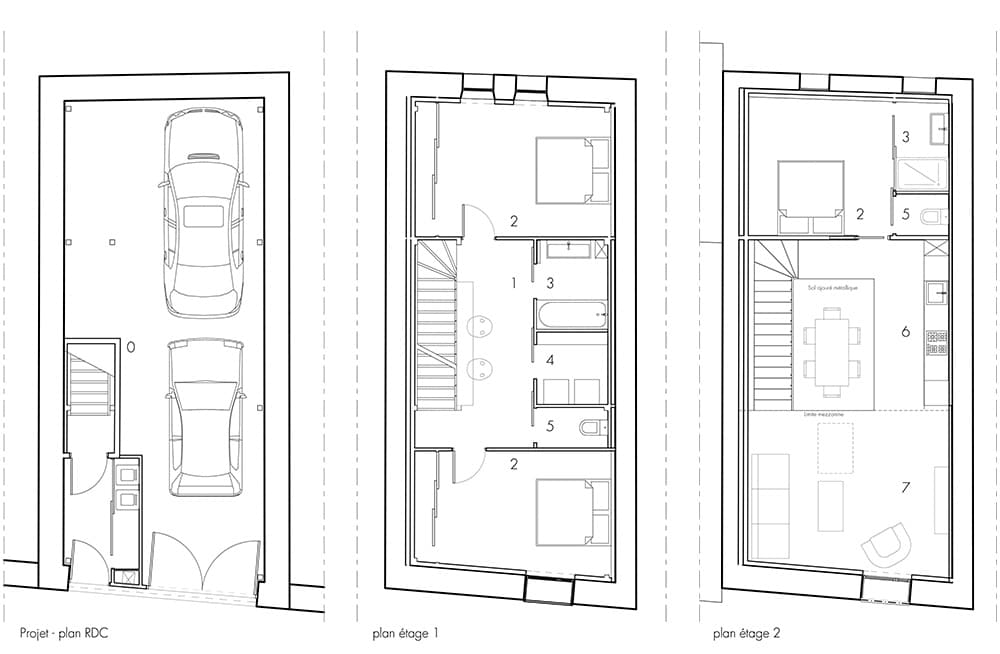 rénovation d'une maison de ville plan d'aménagement