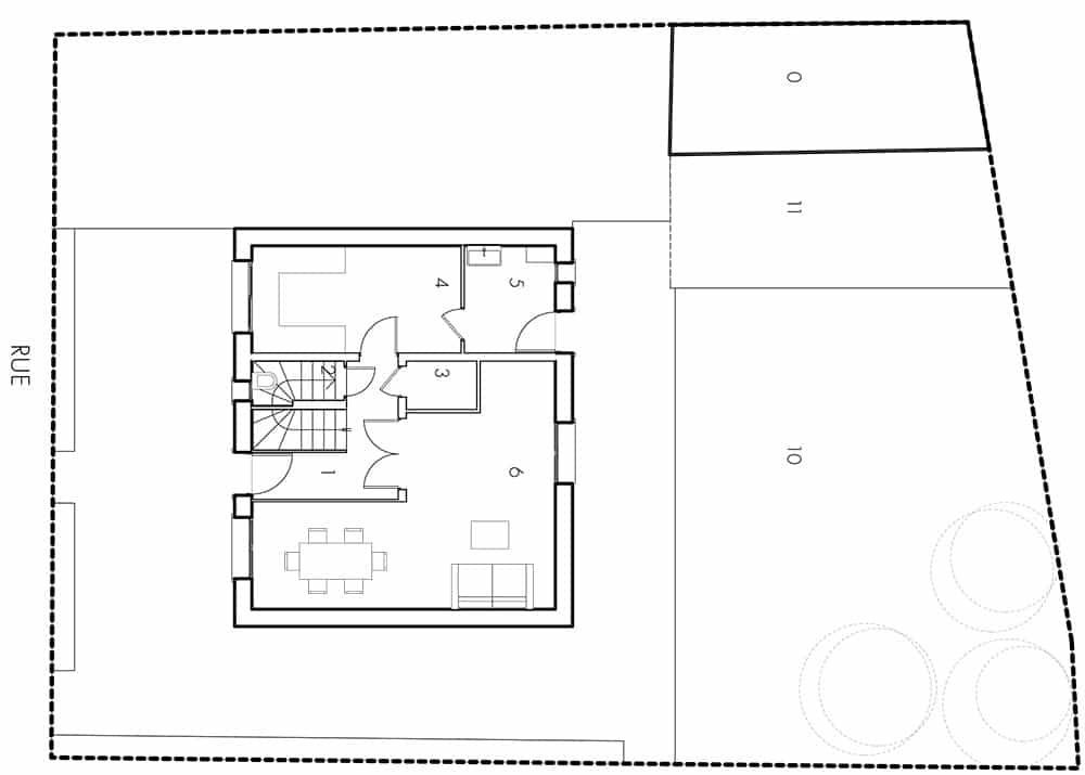 Extension d'une maison plan de l'existant